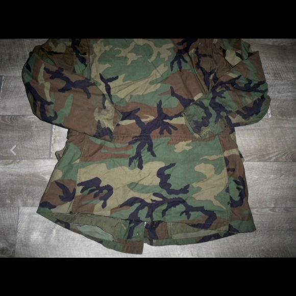 Vtg 80s US Army Camo Cold Weather Jacket Mens Med - Picture 8 of 8